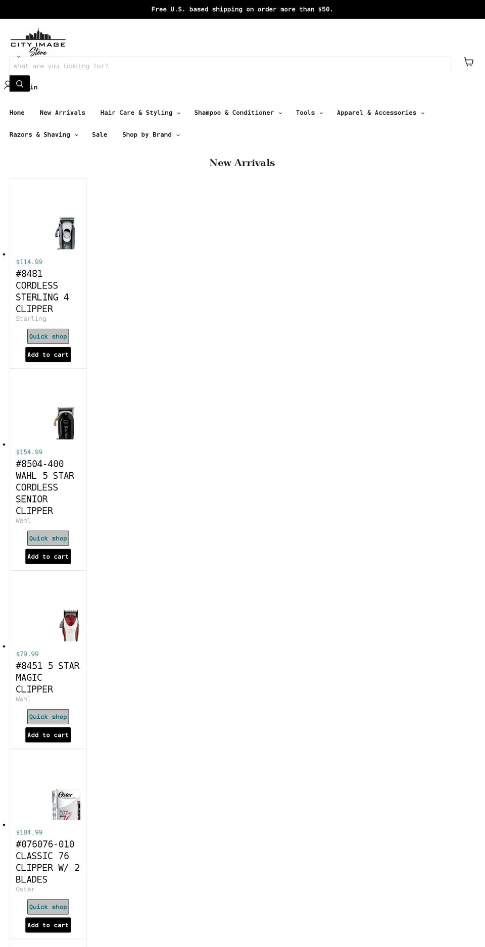 cityimagehair.com shopify website screenshot