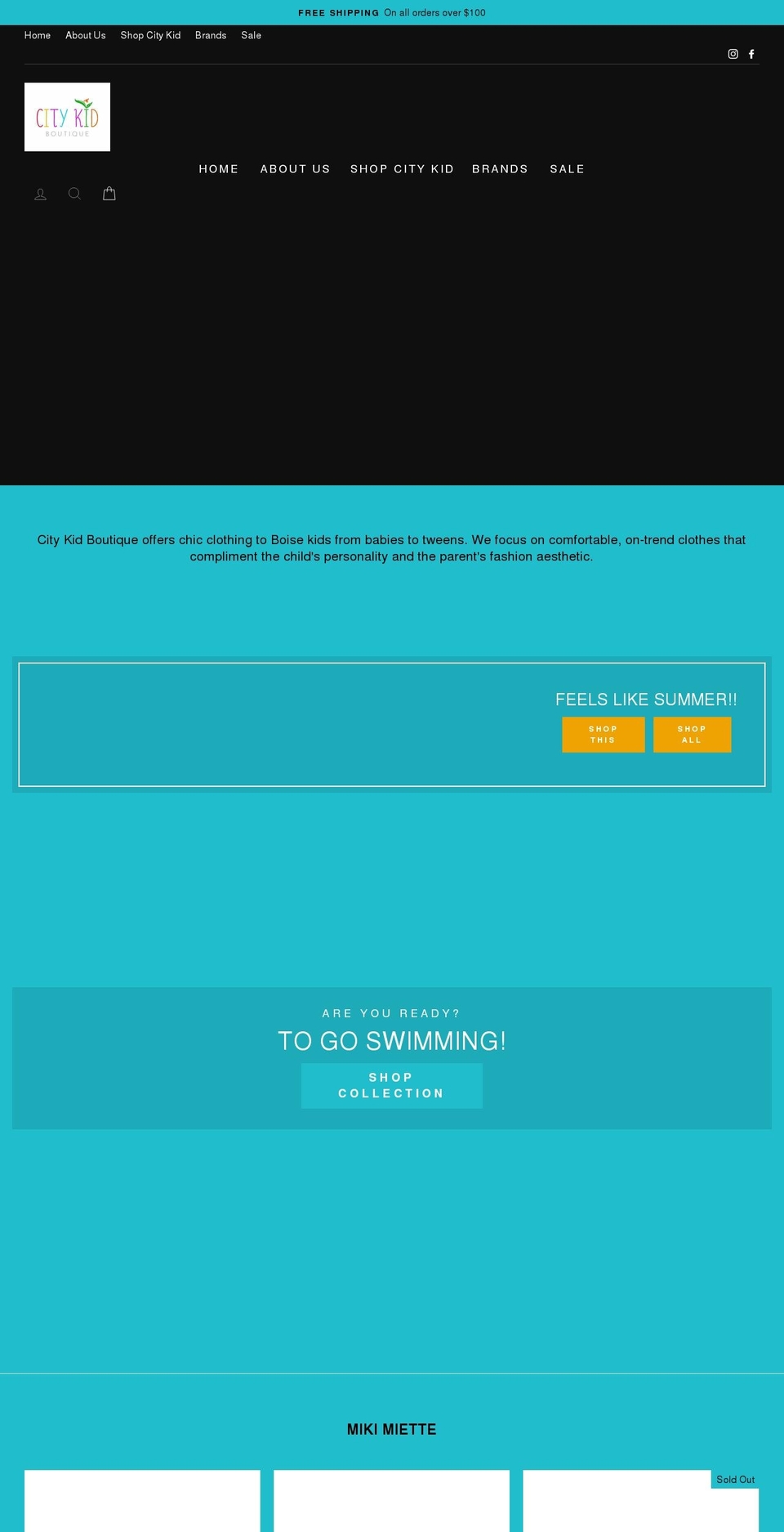 citykidboutique.com shopify website screenshot