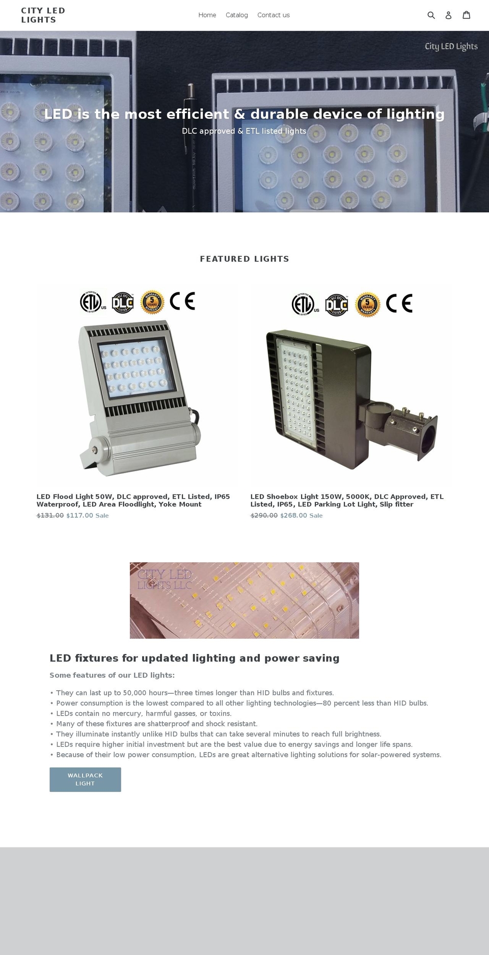 cityledlights.com — Shopify storefront screenshot
