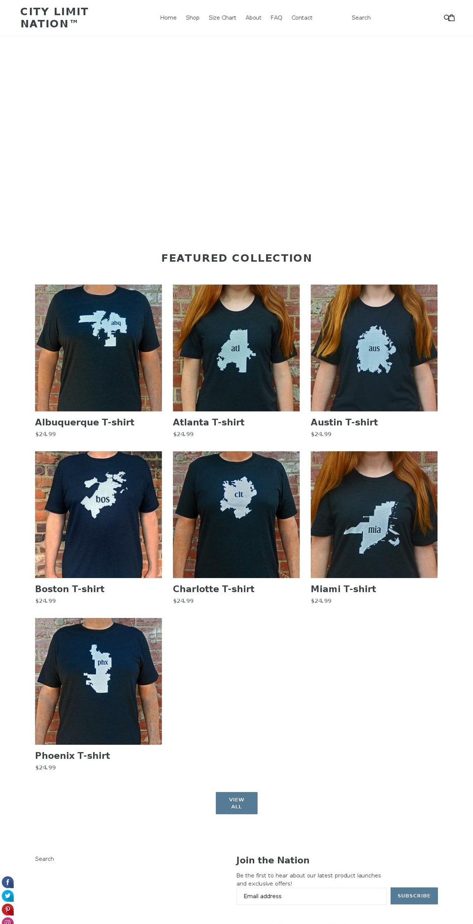 citylimittees.com — Shopify storefront screenshot
