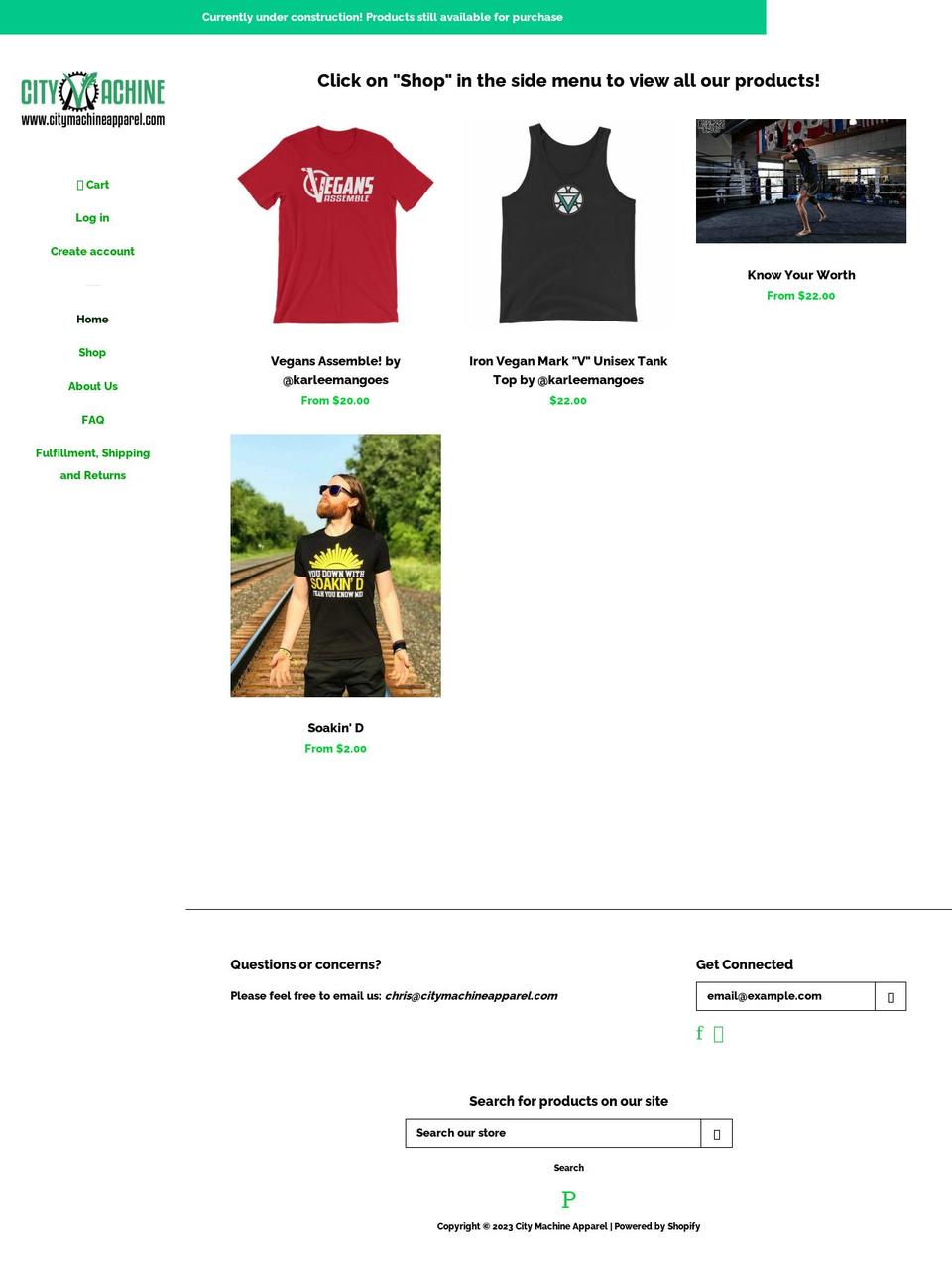 citymachineapparel.com — Shopify storefront screenshot