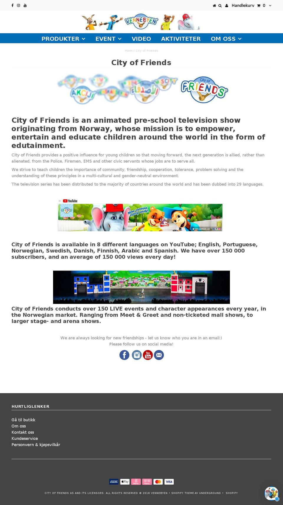 cityoffriends.org shopify website screenshot