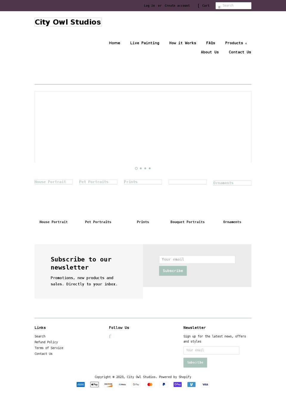 cityowlstudios.com shopify website screenshot