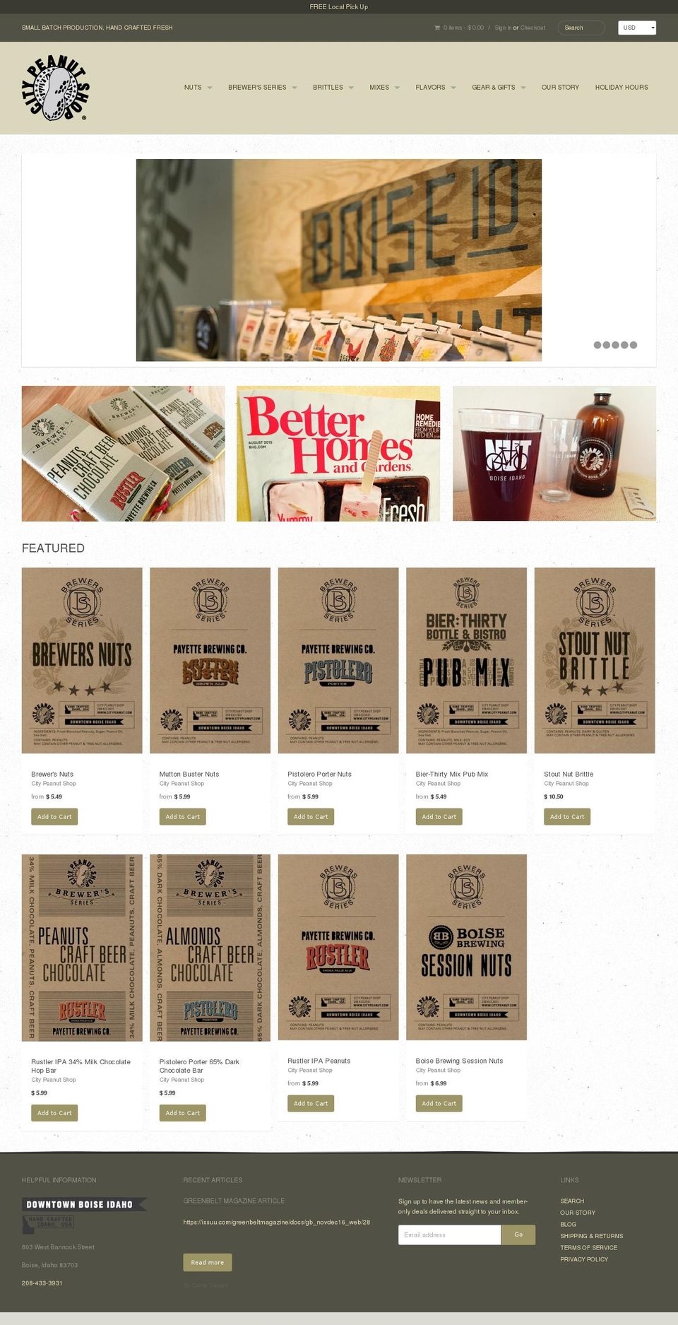 citypeanut.com shopify website screenshot