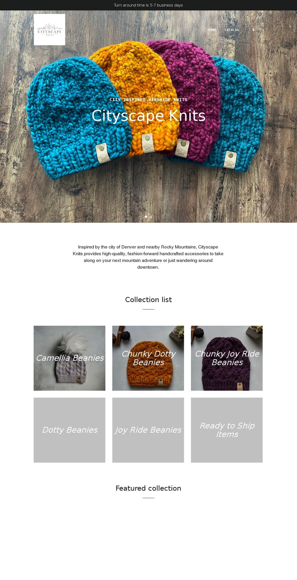 cityscapeknits.com shopify website screenshot