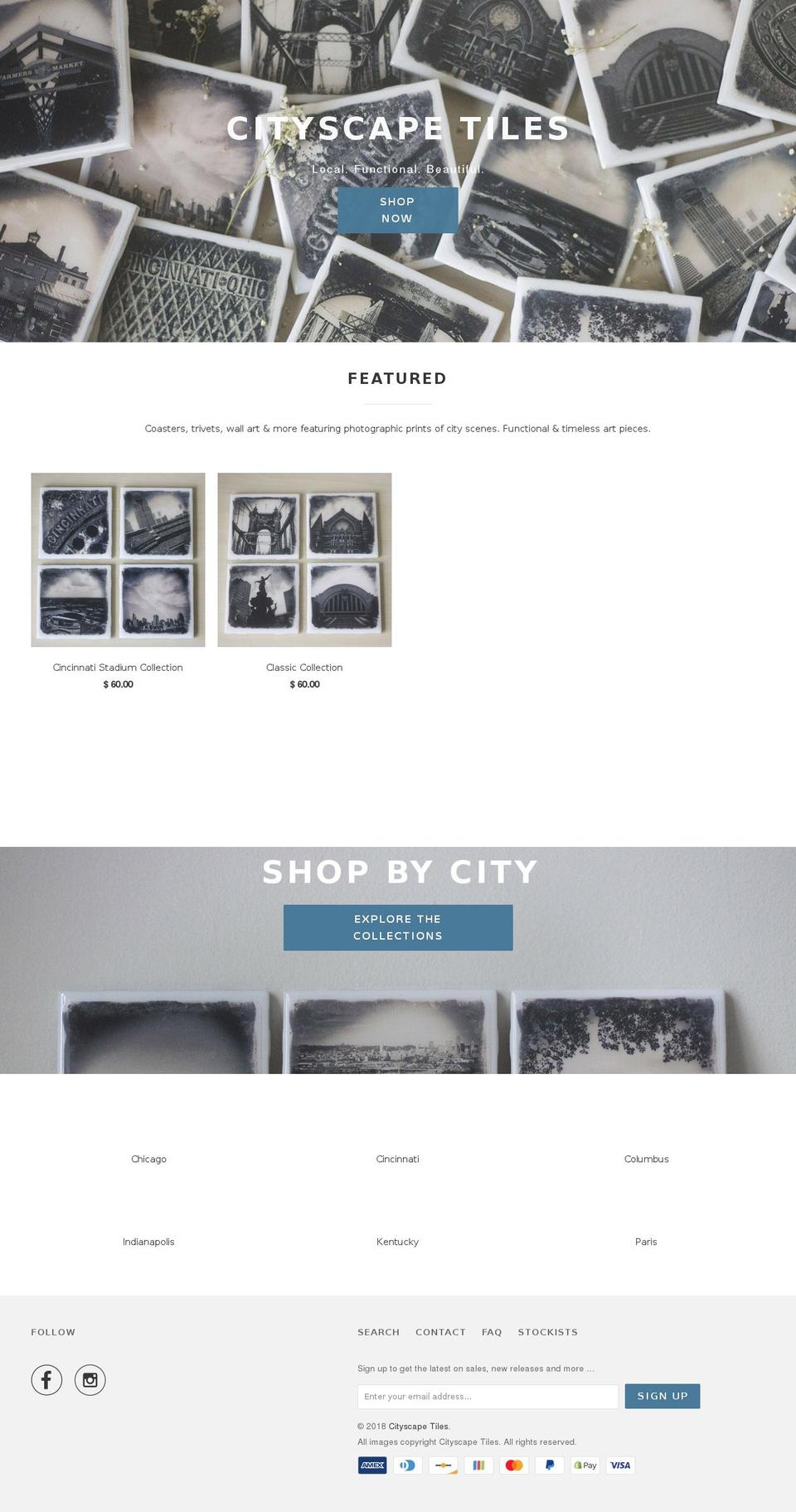 cityscapetiles.com shopify website screenshot