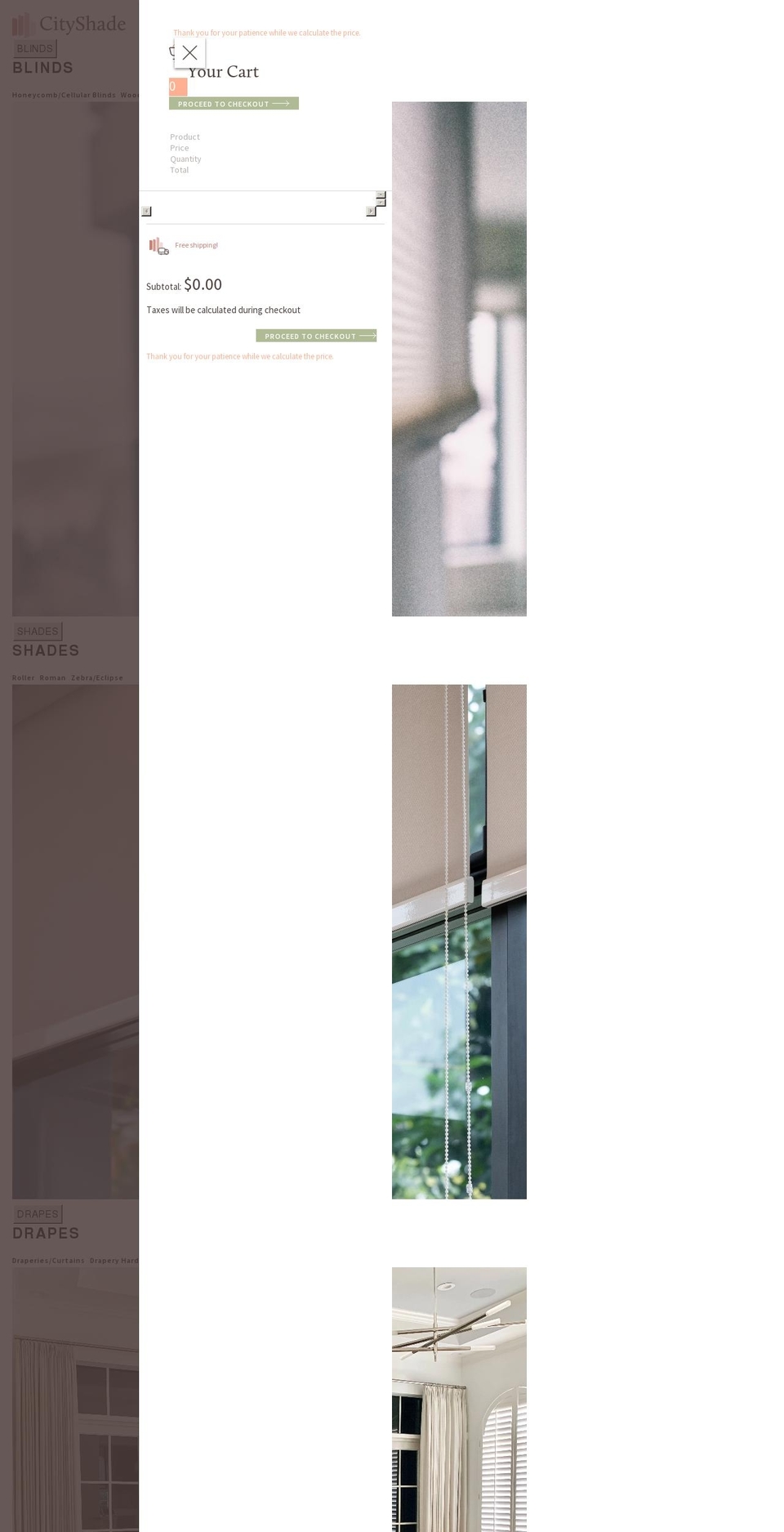 cityshadecompany.com shopify website screenshot