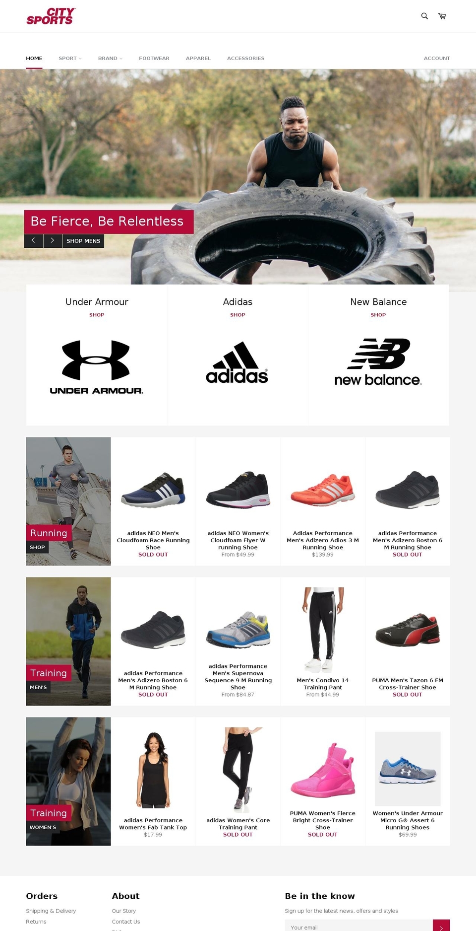 citysports.com shopify website screenshot
