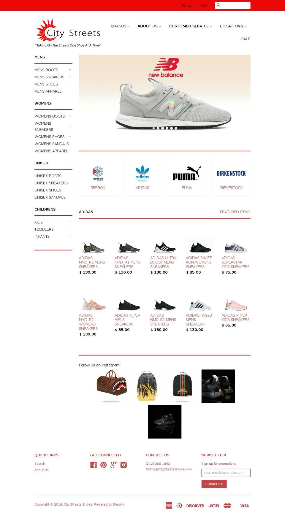 citystreetsshoes.com — Shopify storefront screenshot