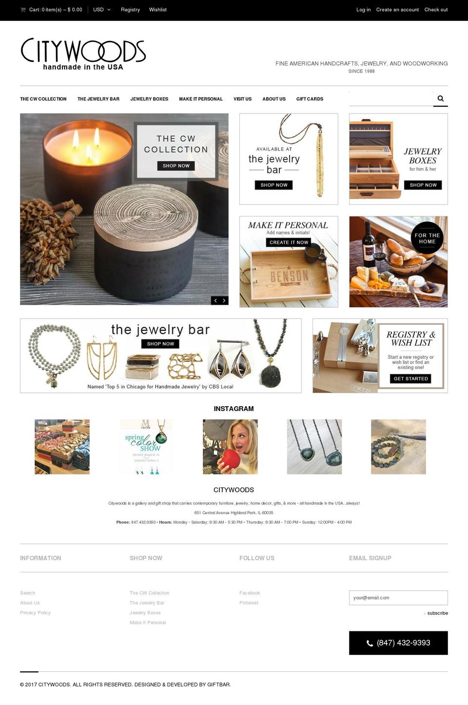 citywoods.com shopify website screenshot