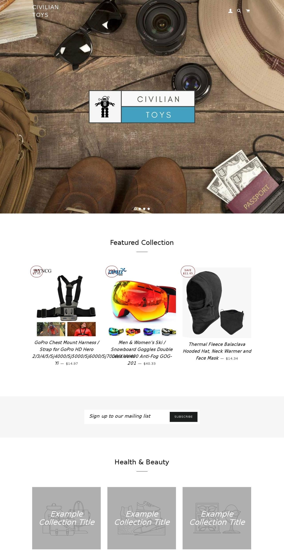 civiliantoys.com shopify website screenshot