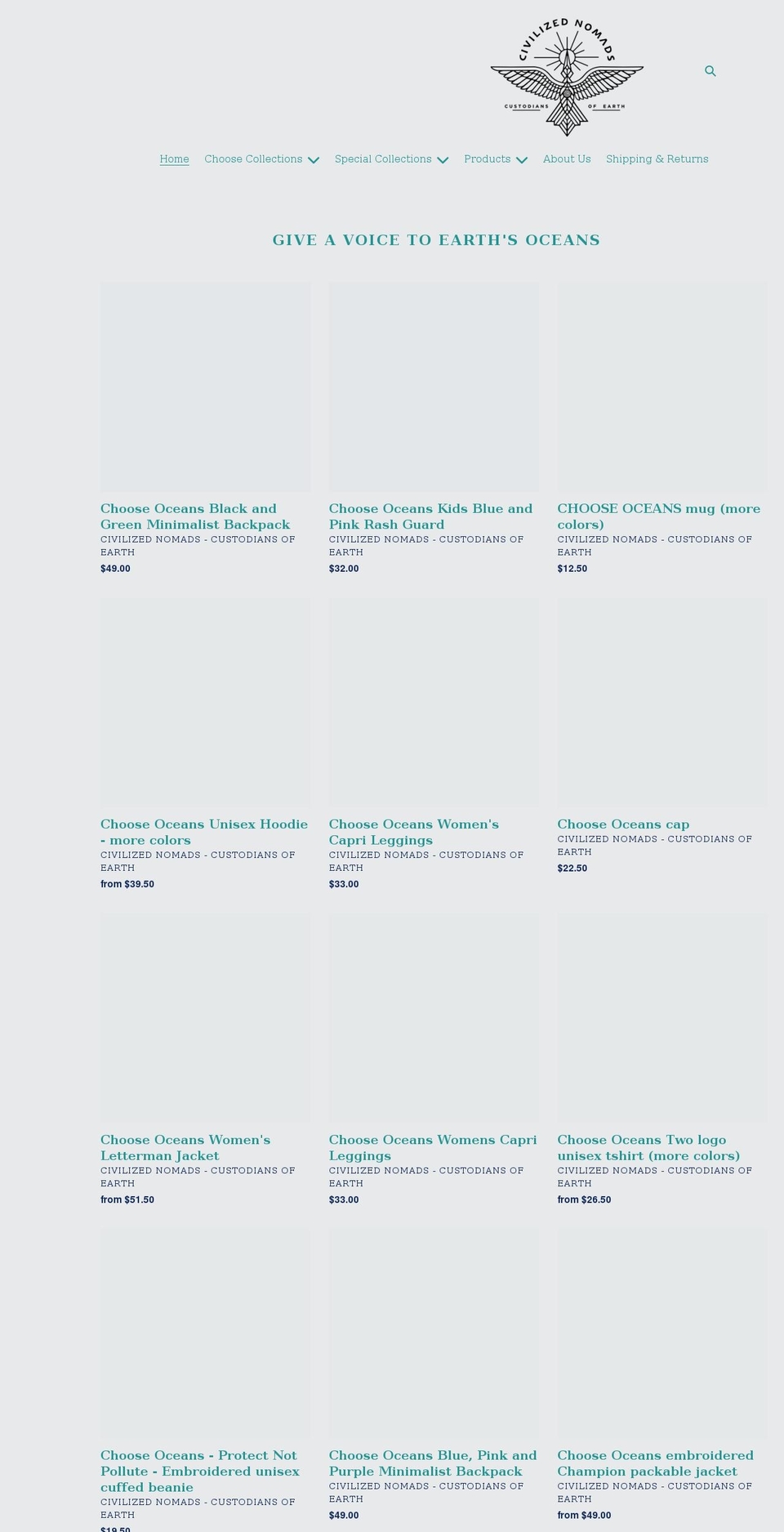 civilizednomads.com shopify website screenshot
