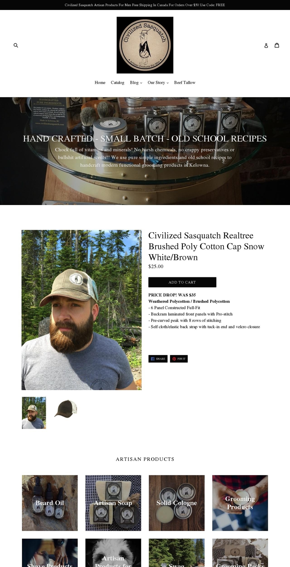civilizedsasquatch.com — Shopify storefront screenshot