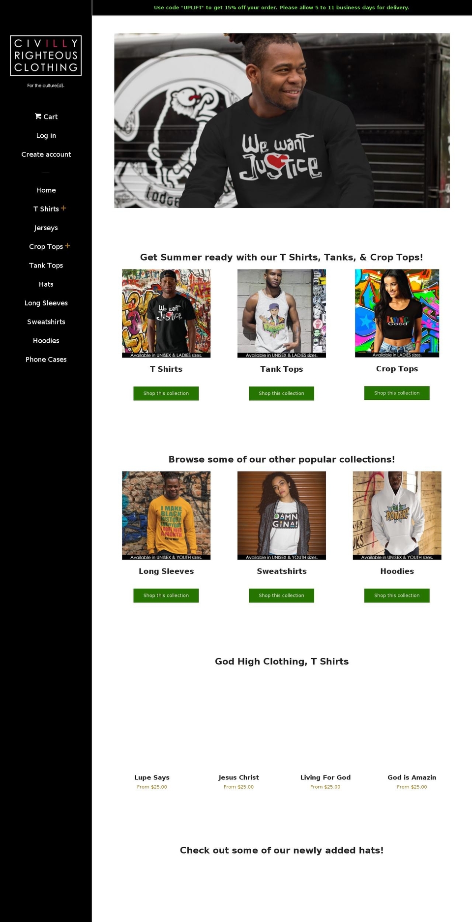 civillyrighteous.com shopify website screenshot