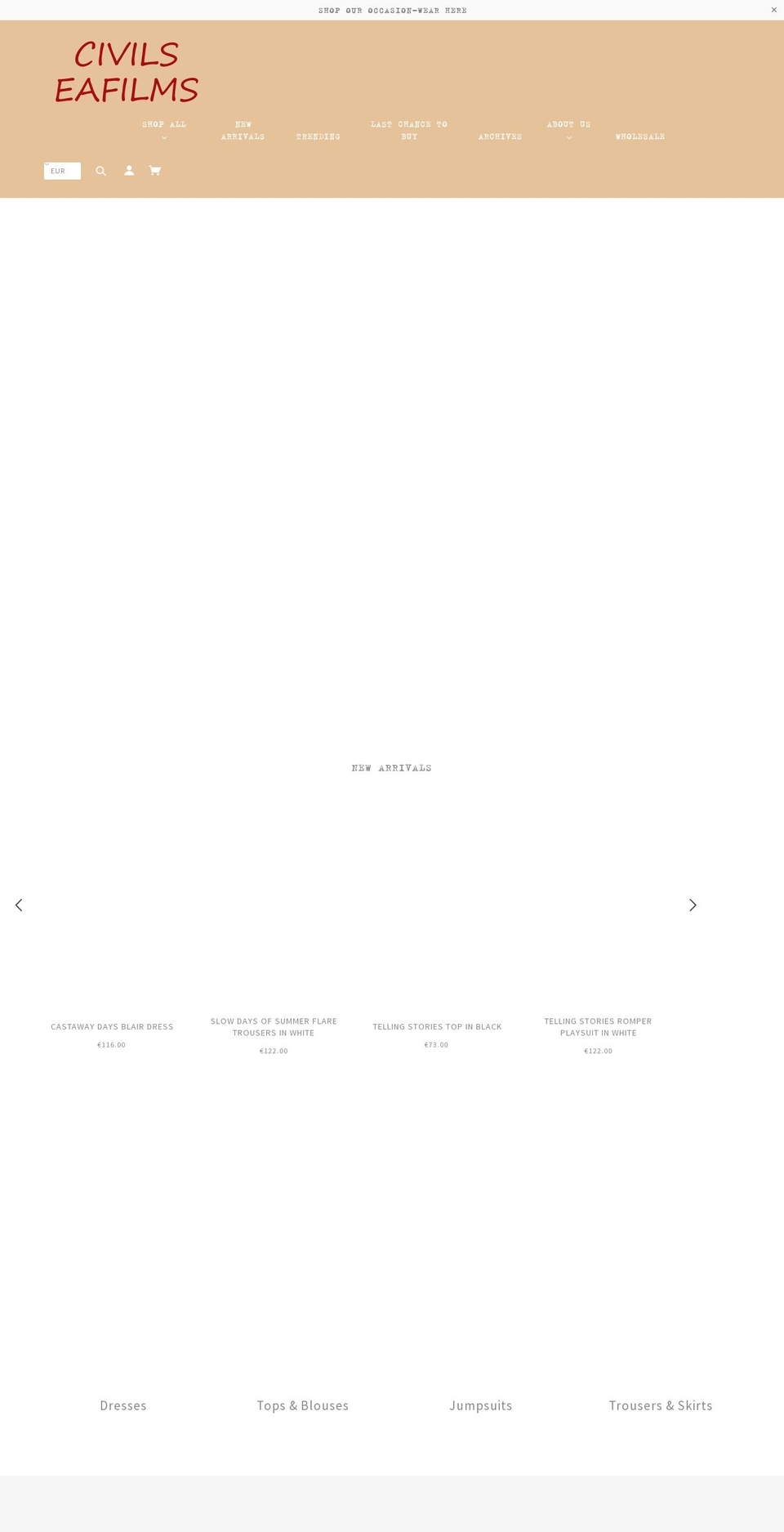 civilseafilms.com shopify website screenshot