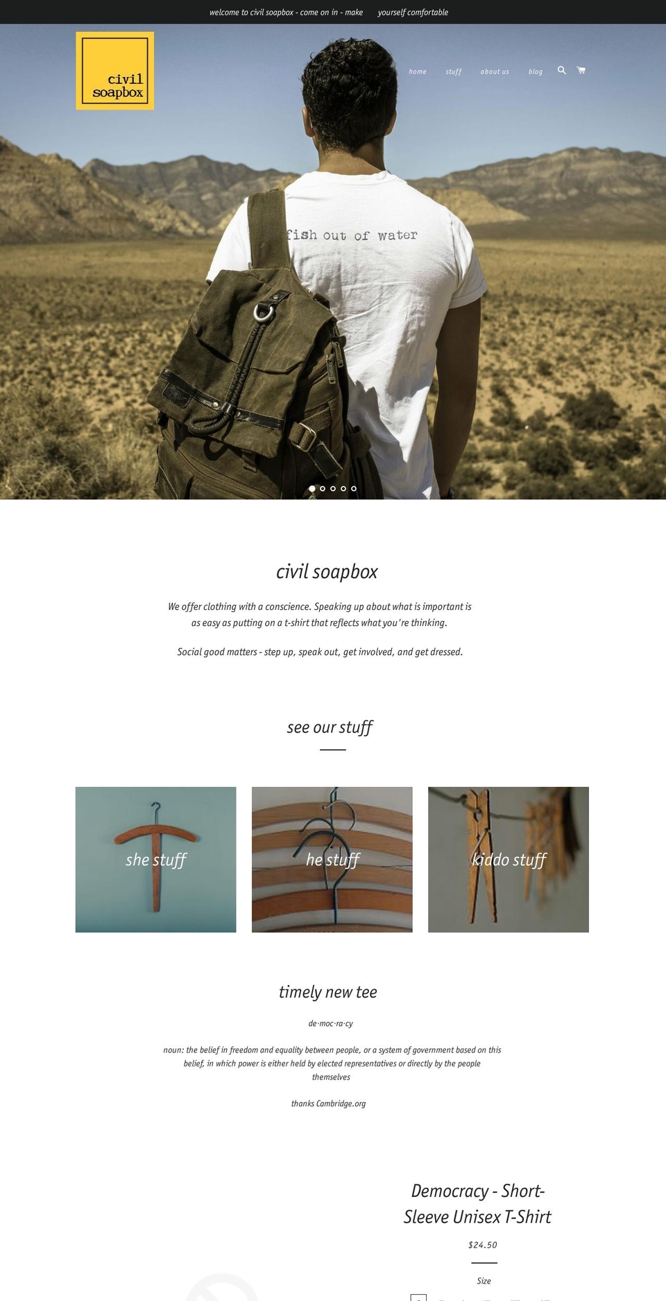 civilsoapbox.com shopify website screenshot