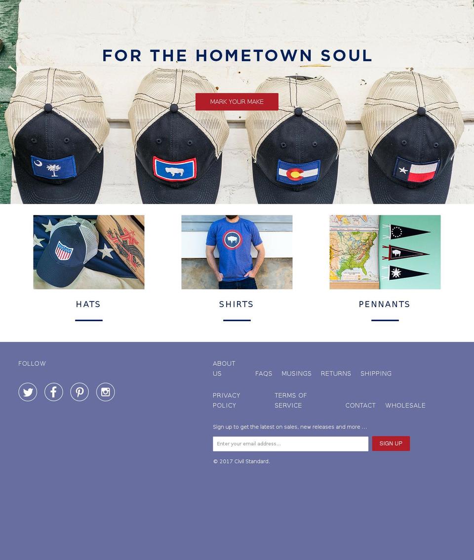 civilstandard.com shopify website screenshot