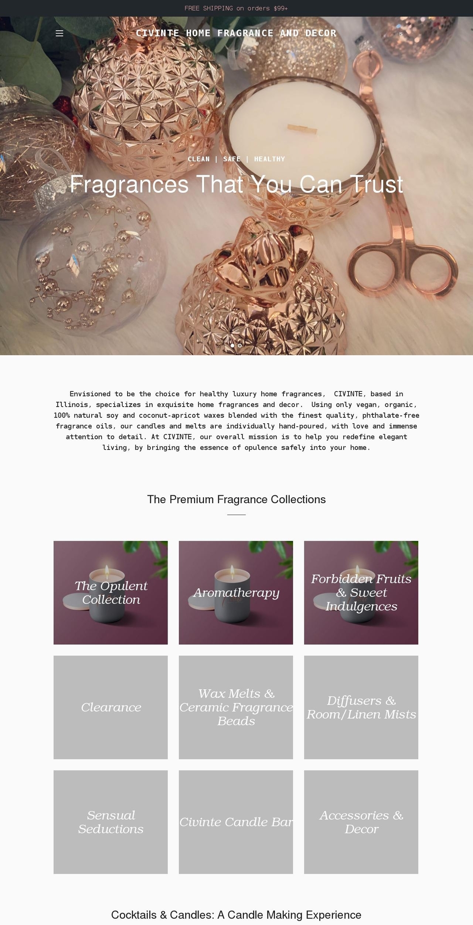 civinte.com shopify website screenshot