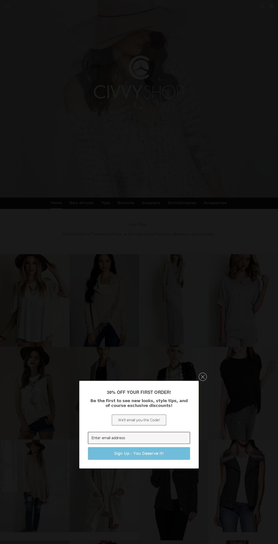 civvyshop.com shopify website screenshot