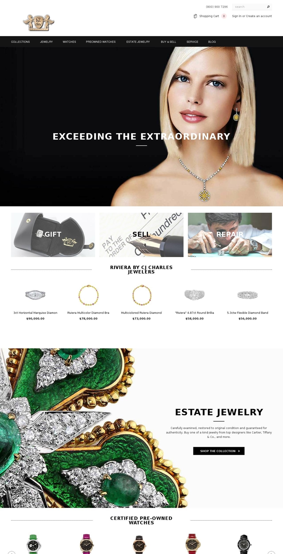 Development Store Shopify theme site example cjcharlesjewelers.com