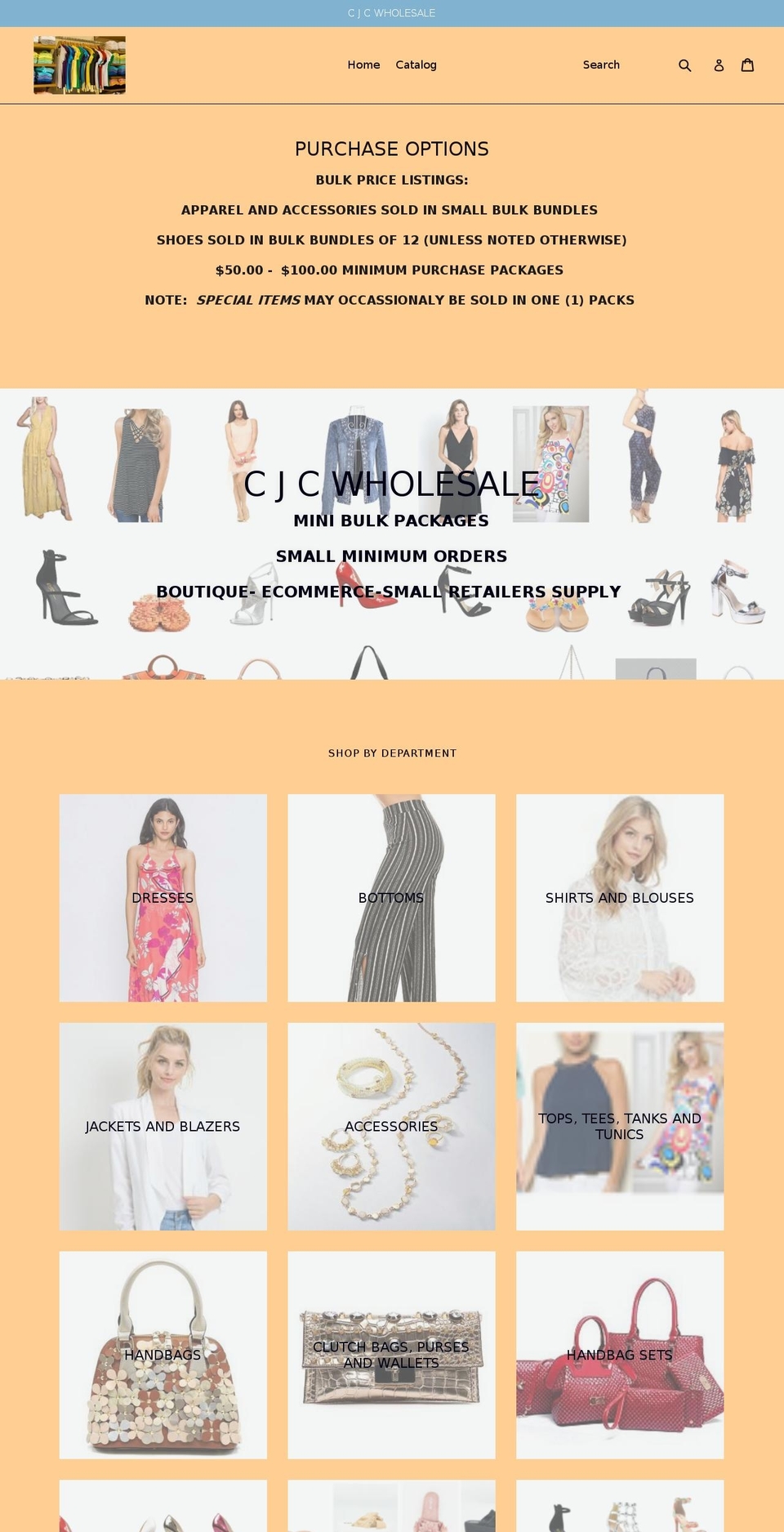 cjcwholesale.com — Shopify storefront screenshot