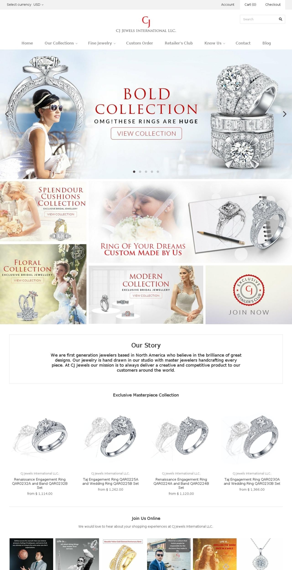 cjjewelsbridal.com — Shopify storefront screenshot