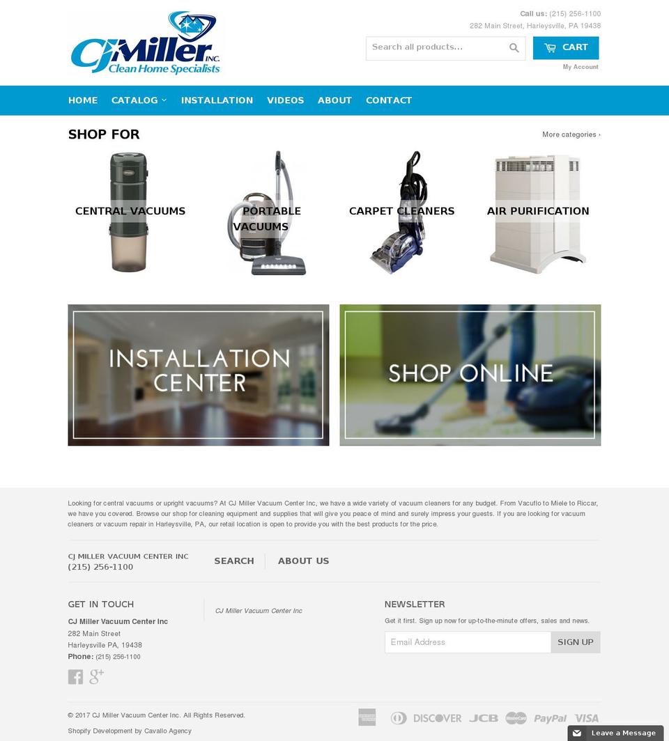 cjmillervac.com shopify website screenshot