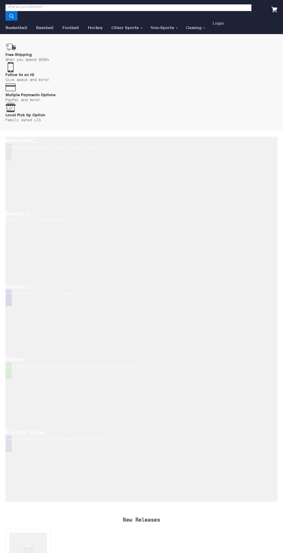 cjpcardbreaks.com shopify website screenshot