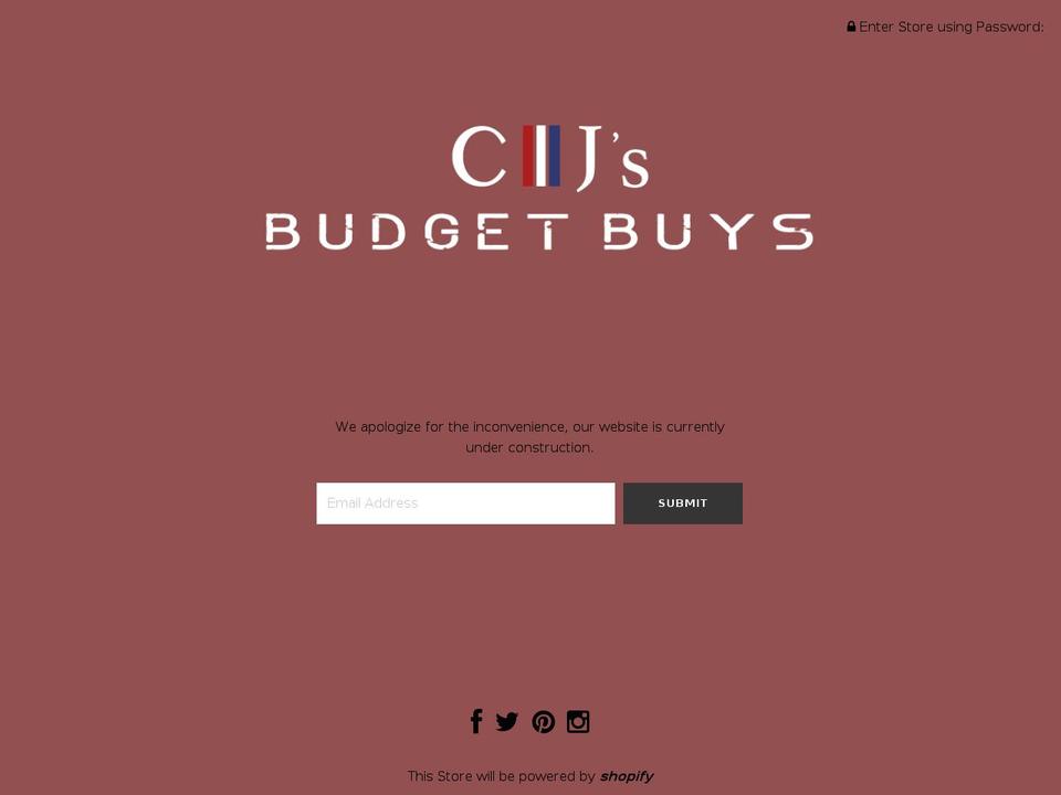 cjsbudgetbuys.com — Shopify storefront screenshot
