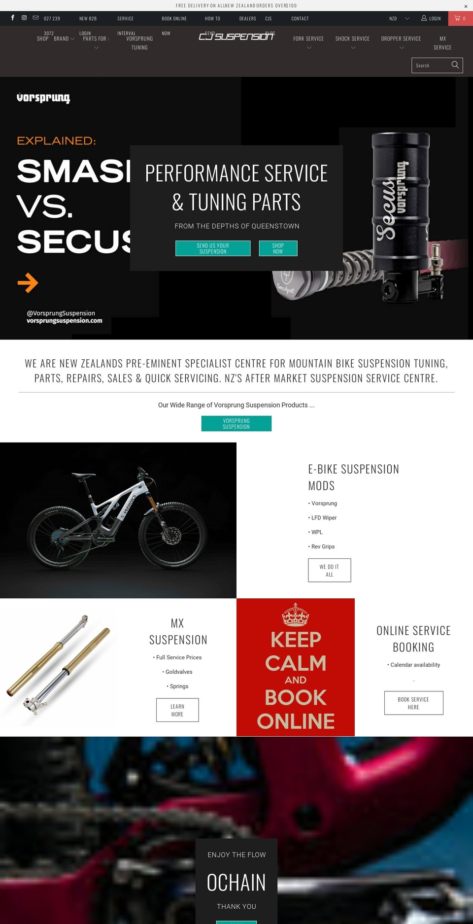 cjsuspension.co.nz shopify website screenshot