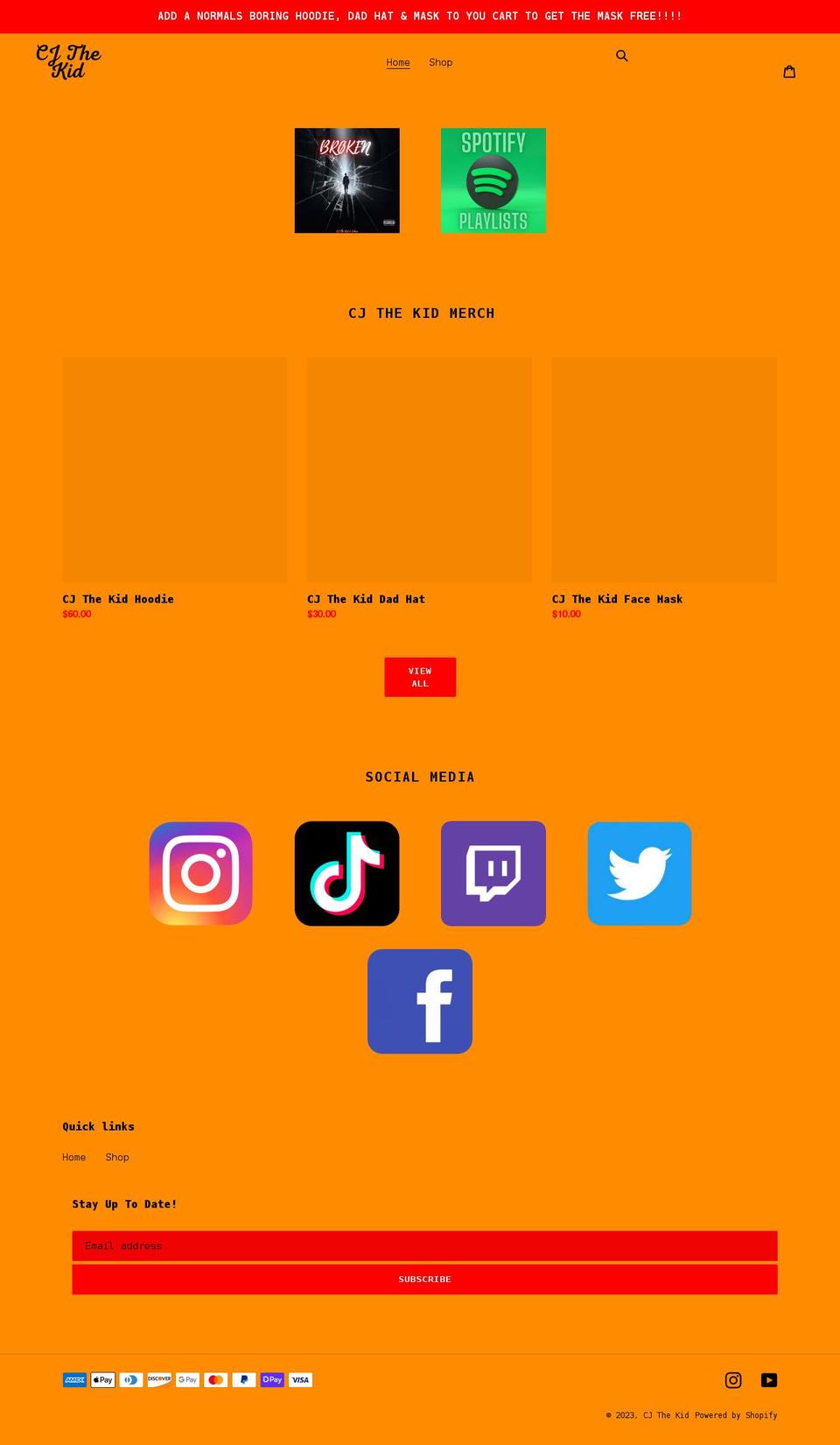 cjthekid.com shopify website screenshot