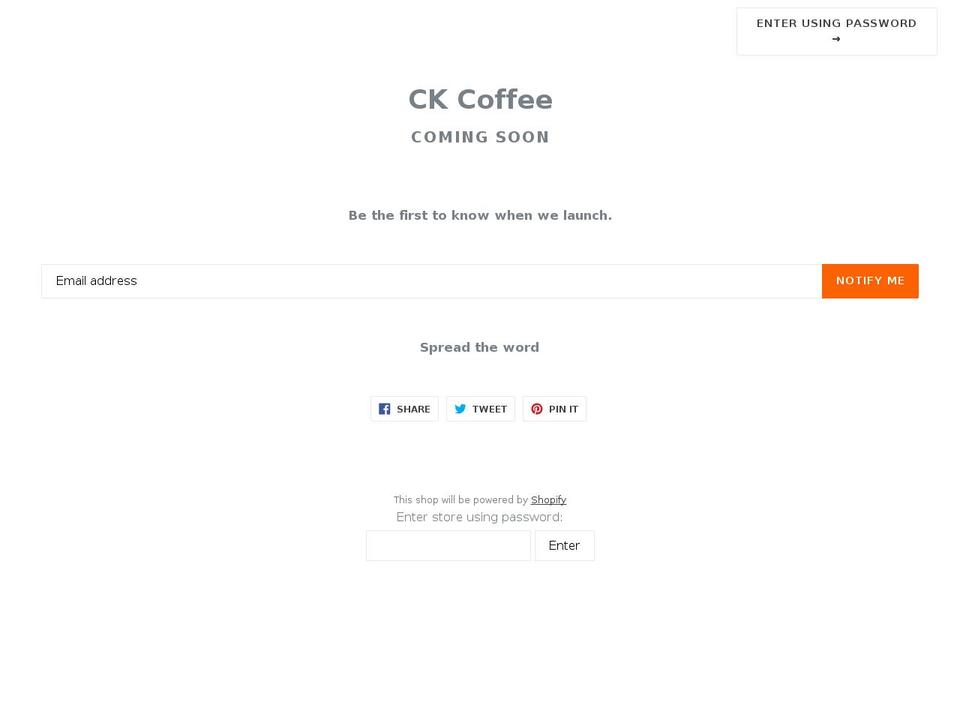 ck-coffee.com — Shopify storefront screenshot