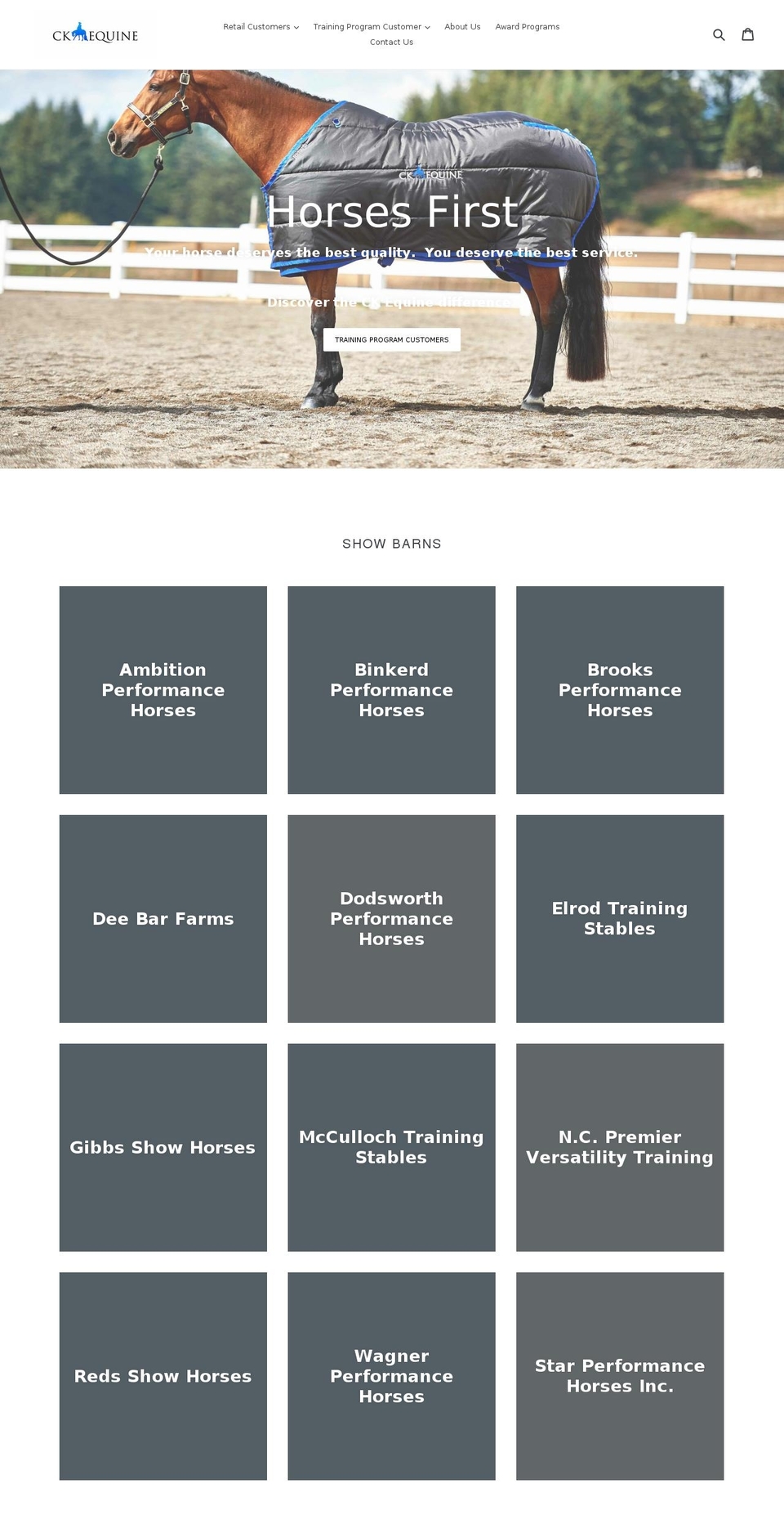 ck-equine.myshopify.com shopify website screenshot