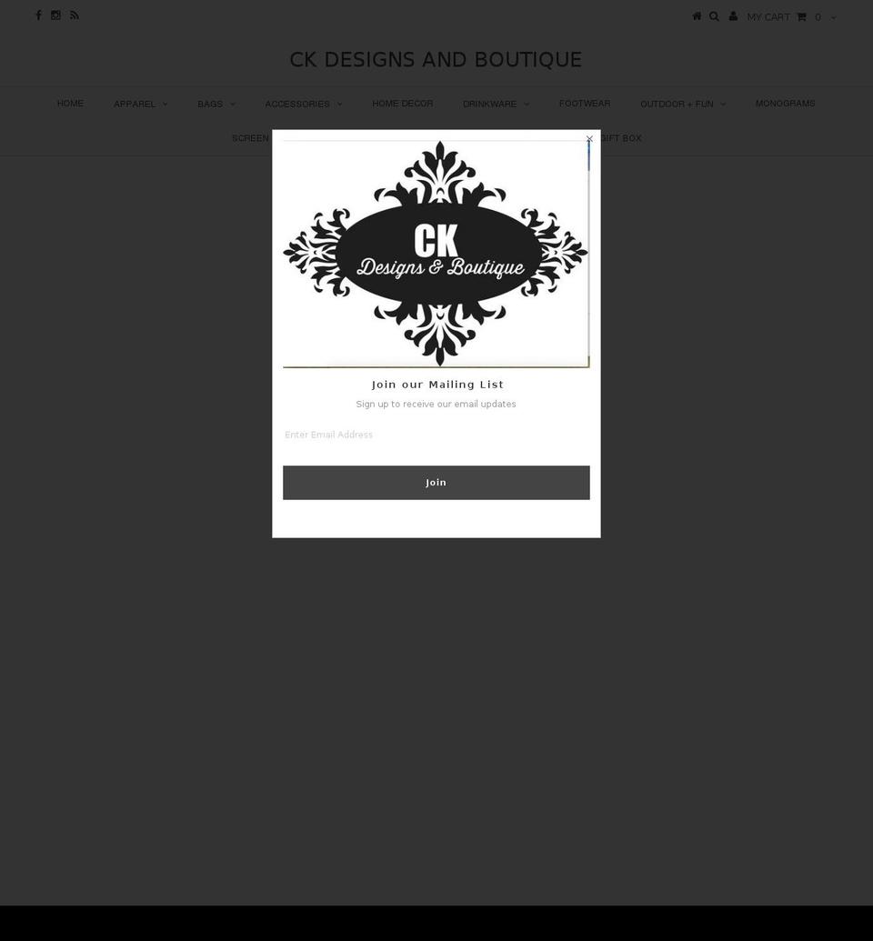 ckdesignsandboutique.com — Shopify storefront screenshot
