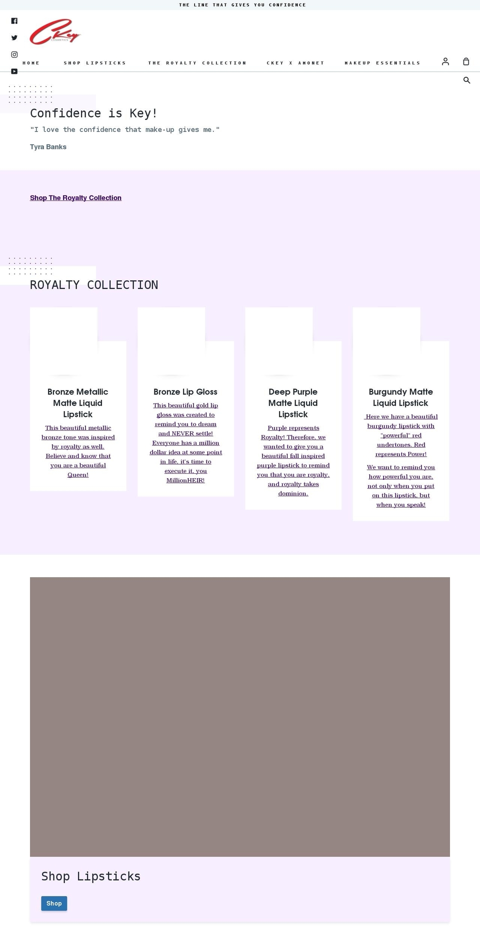 ckeycosmetics.com shopify website screenshot