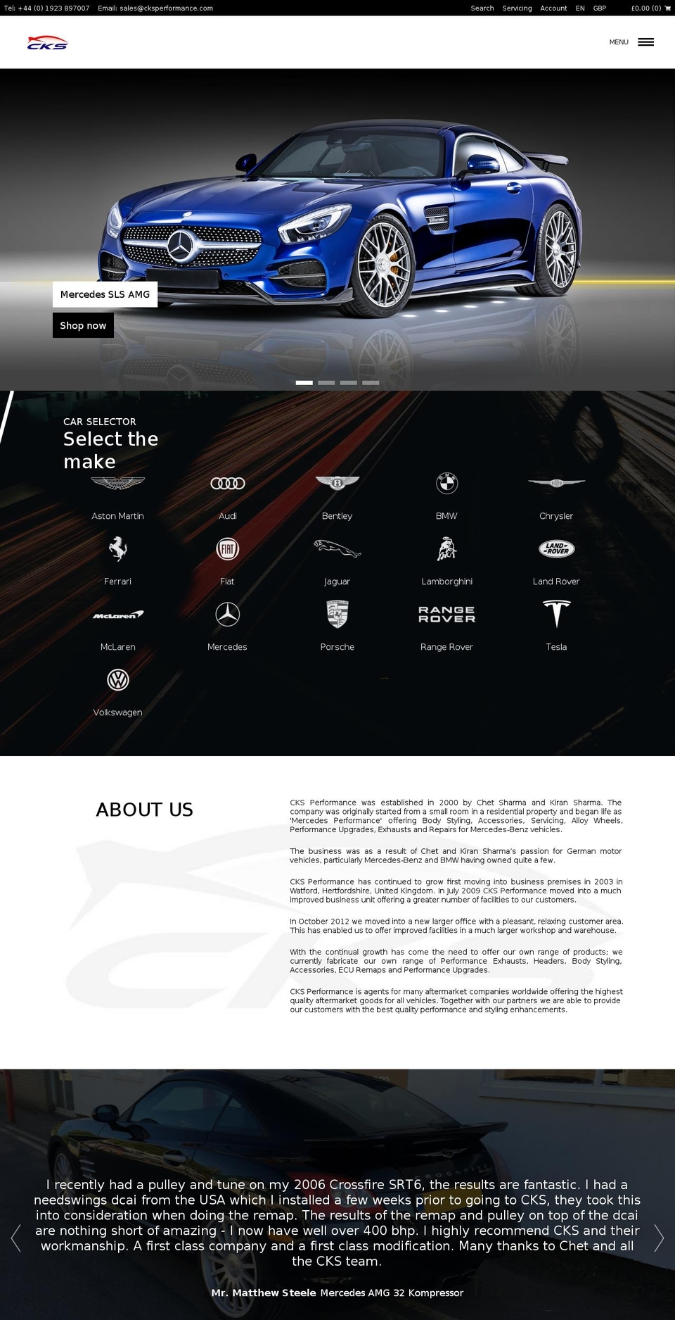 cksperformance.com shopify website screenshot