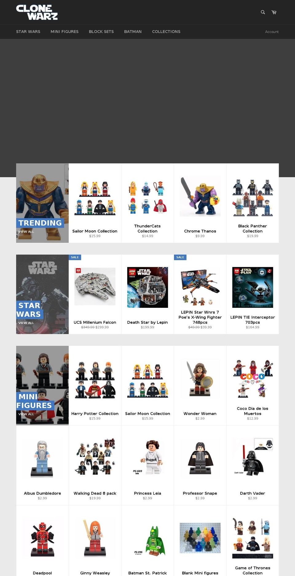 cl0n3w4r3z.com — Shopify storefront screenshot