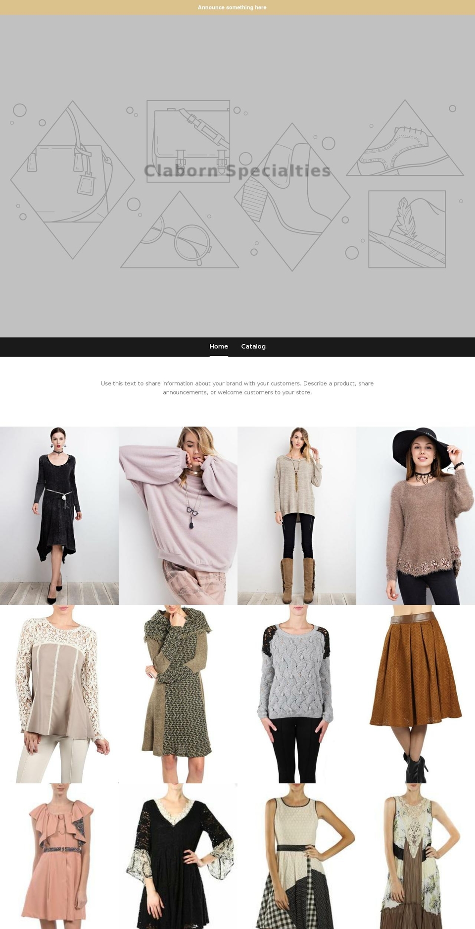 clabornspecialties.com — Shopify storefront screenshot
