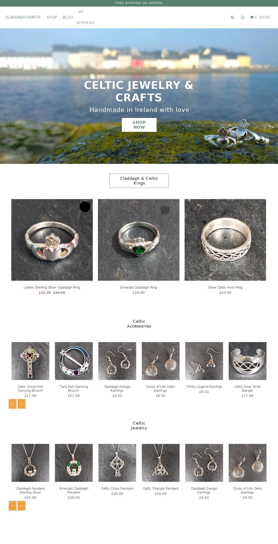 claddaghcrafts.com — Shopify storefront screenshot