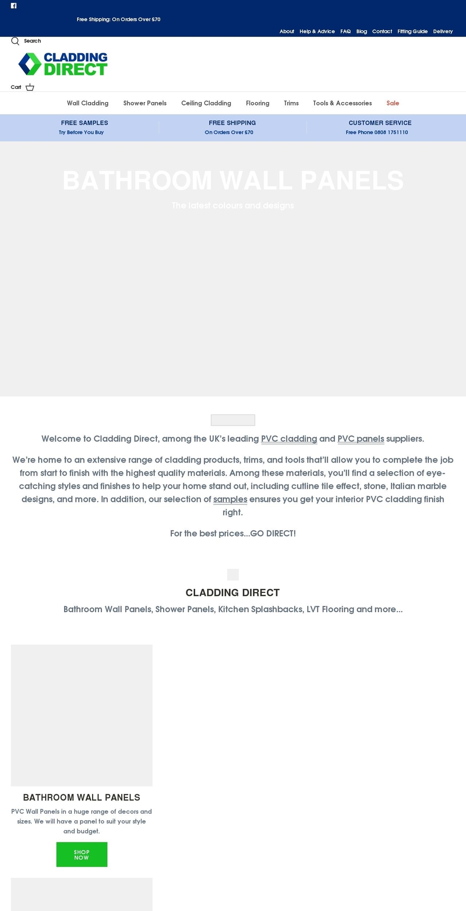 claddingdirect.com shopify website screenshot