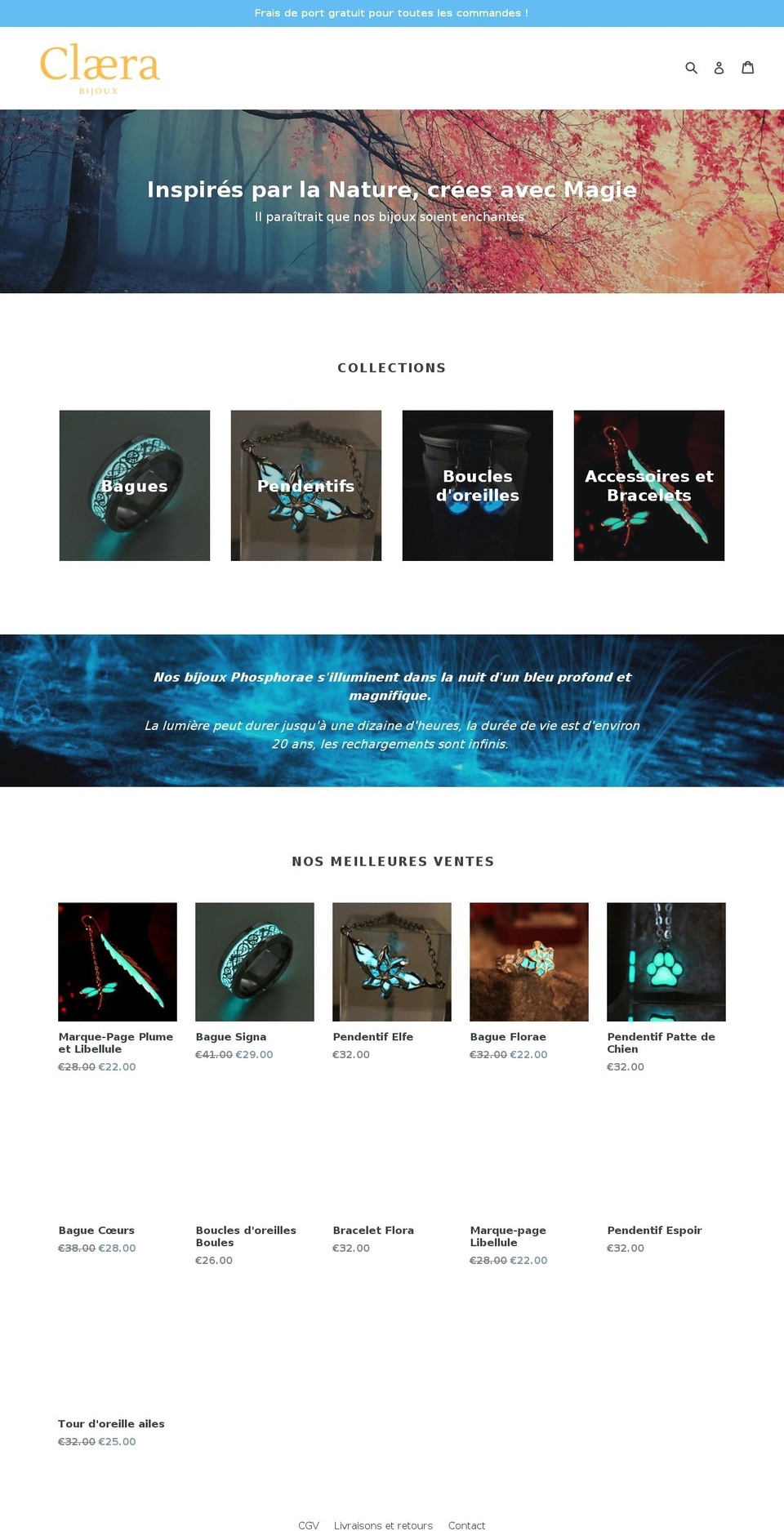 claera-jewelry.com — Shopify storefront screenshot