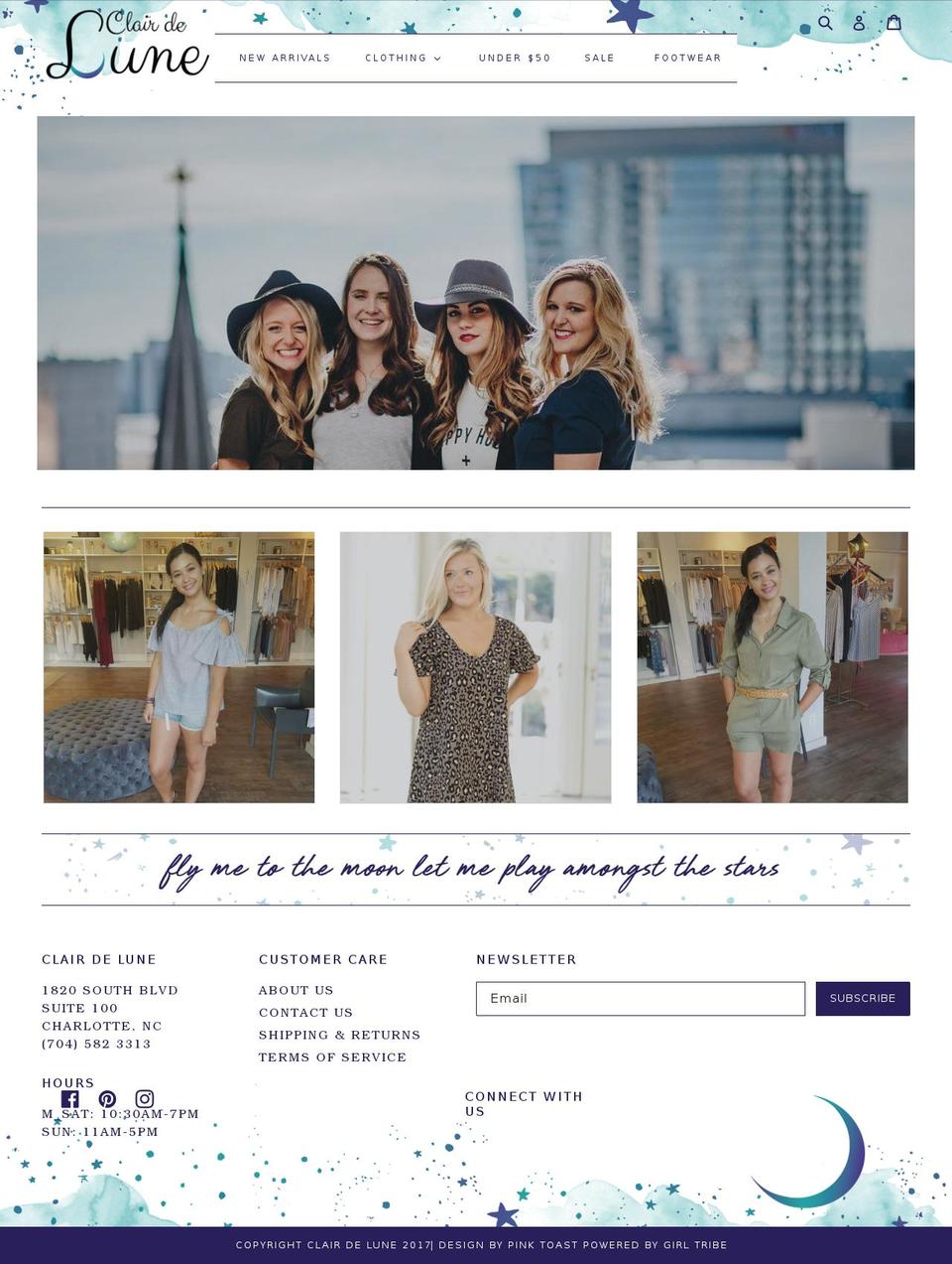 clairdeluneshop.com — Shopify storefront screenshot