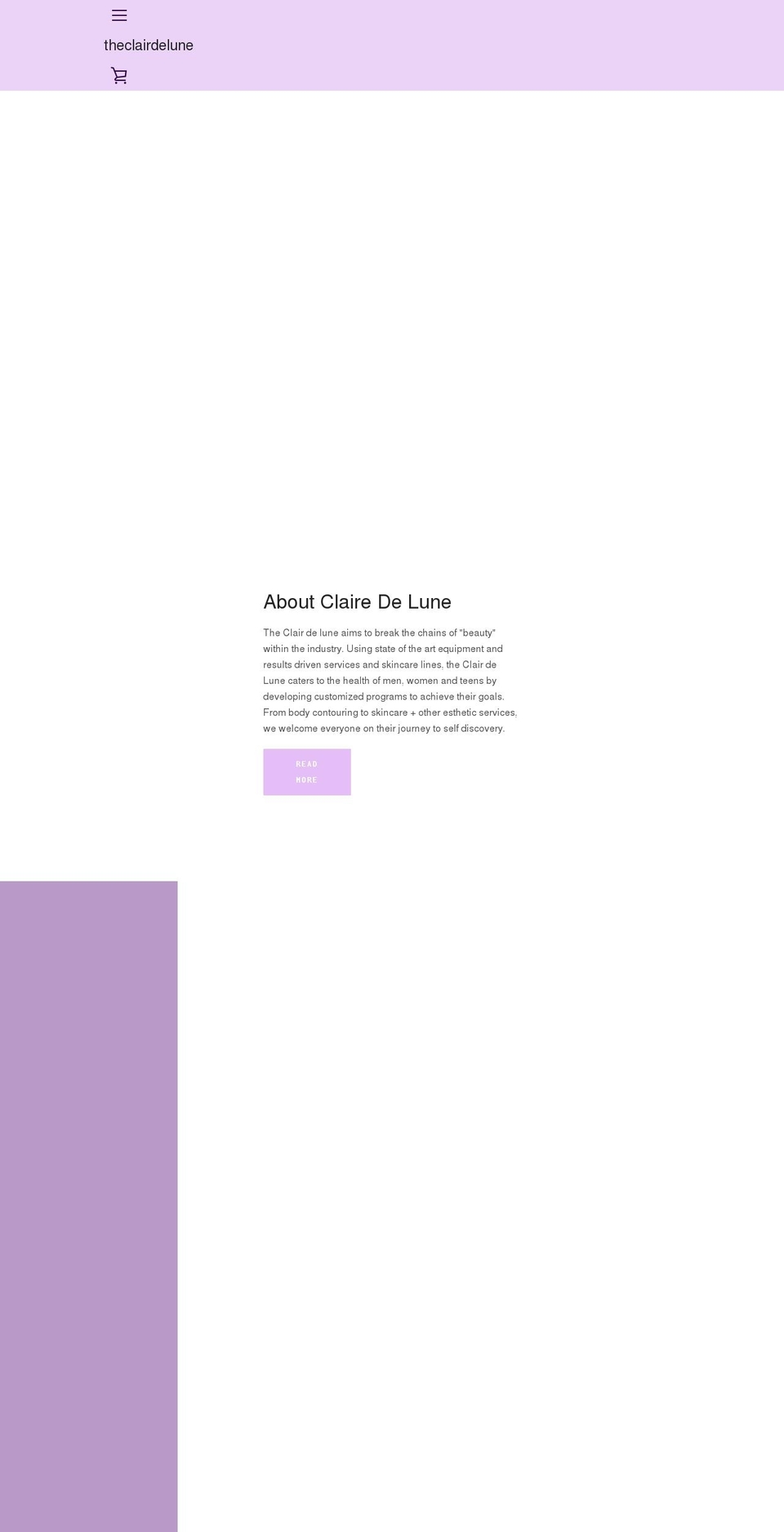 clairdelunespa.com shopify website screenshot