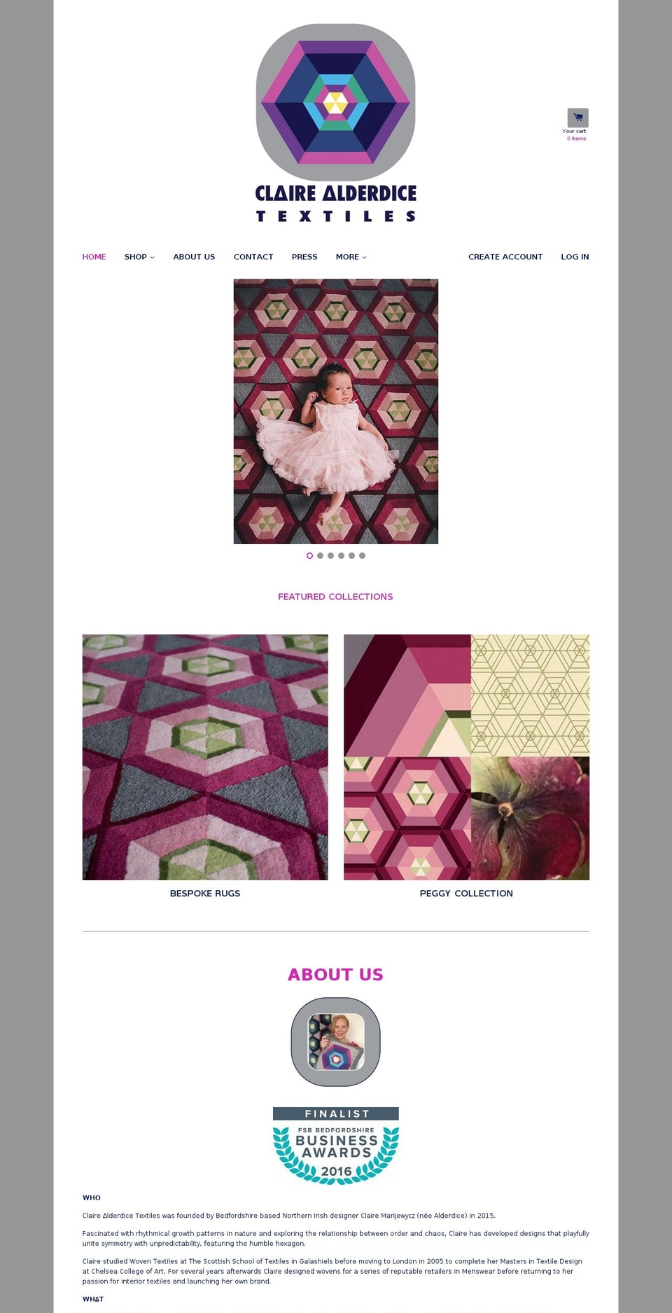 clairealderdice.com — Shopify storefront screenshot