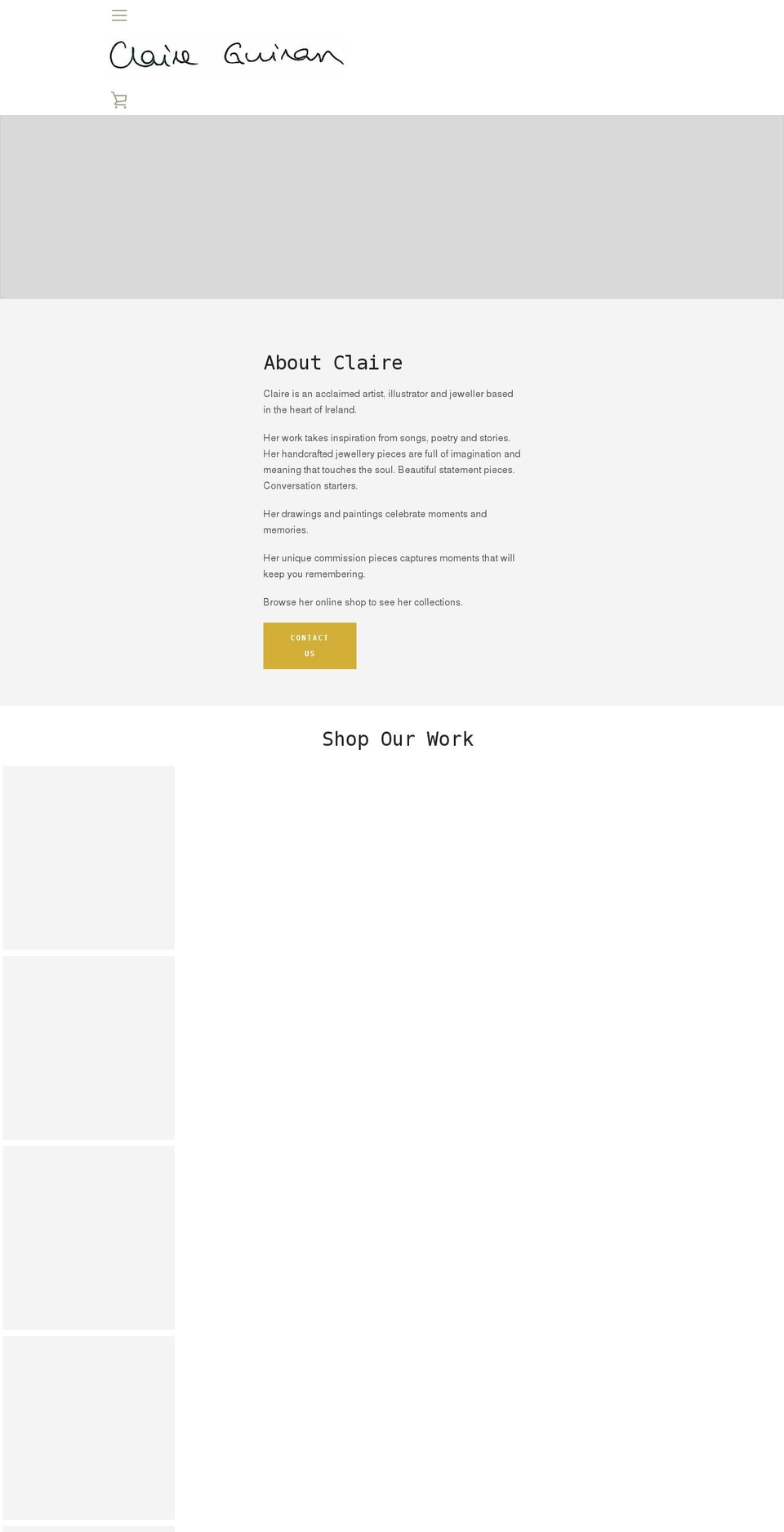 claireguinan.com shopify website screenshot