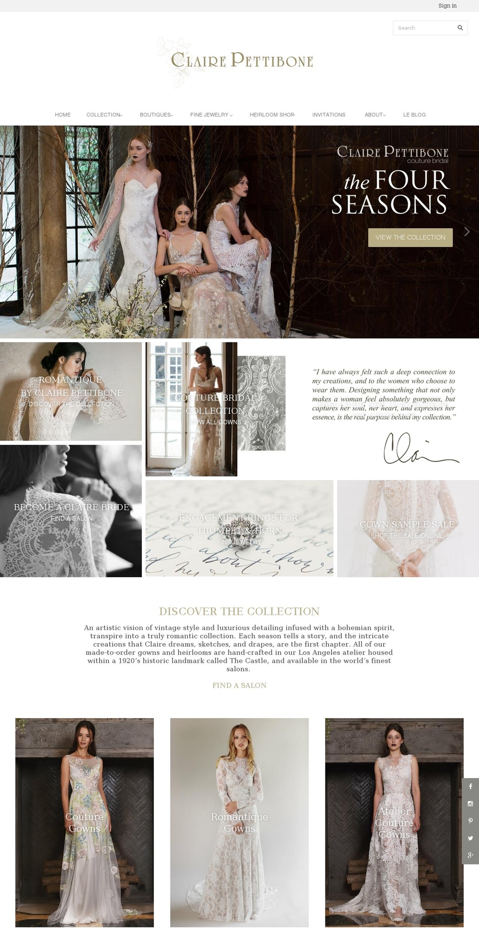Be Yours Shopify theme site example clairepettibone.com