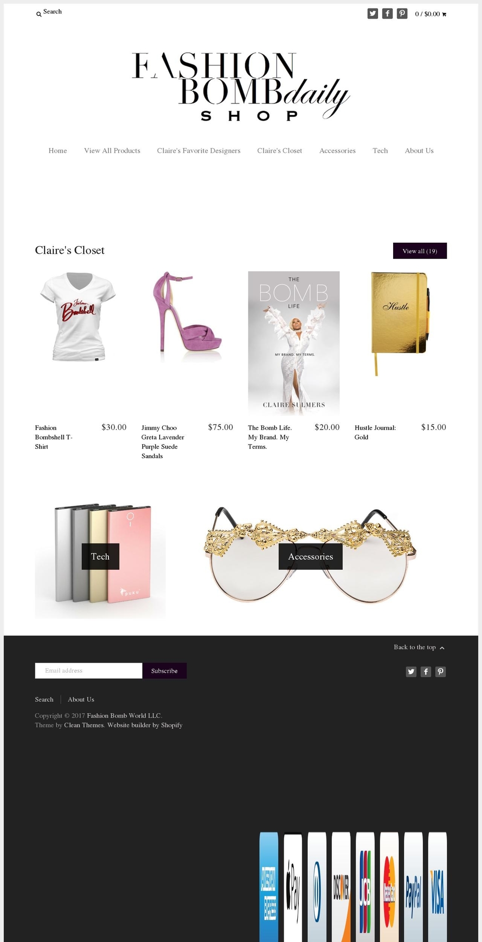 clairescloset.net shopify website screenshot