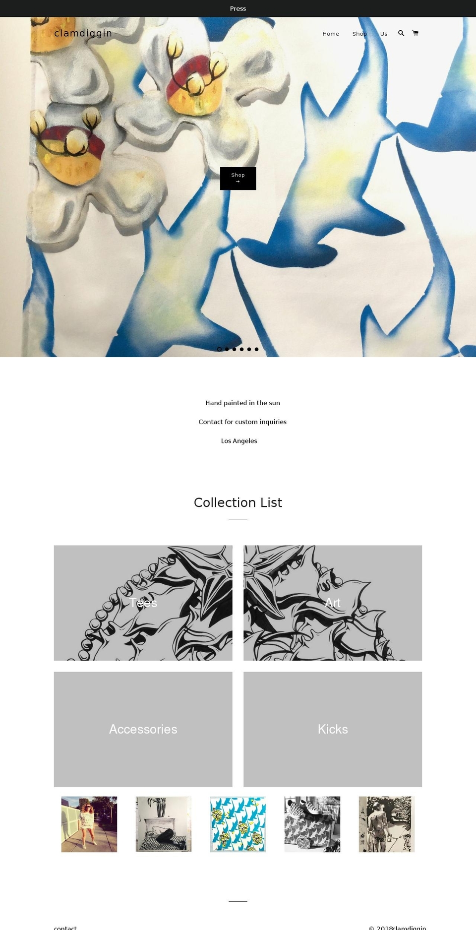 clamdiggin.com shopify website screenshot