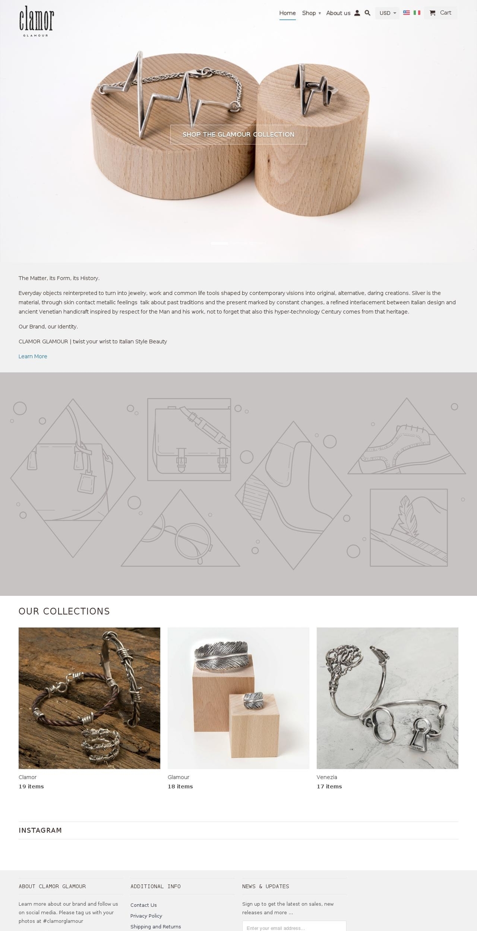 clamorglamourusa.com — Shopify storefront screenshot
