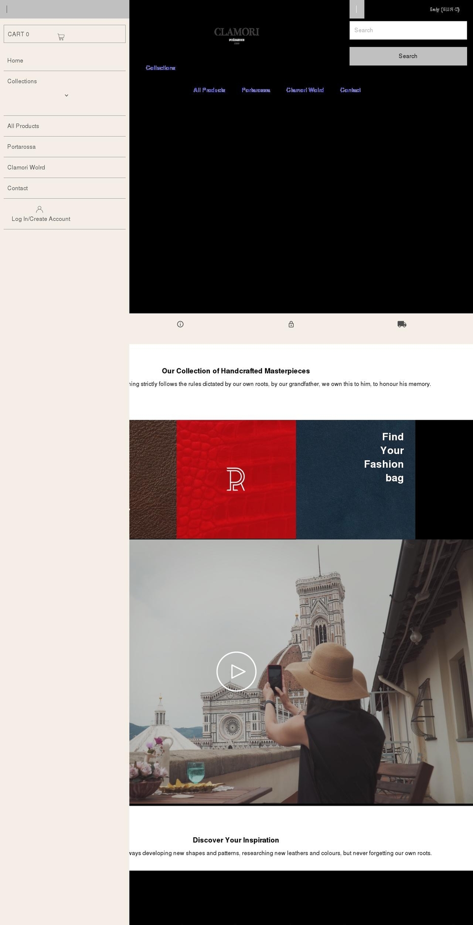 clamoridifirenze.com — Shopify storefront screenshot